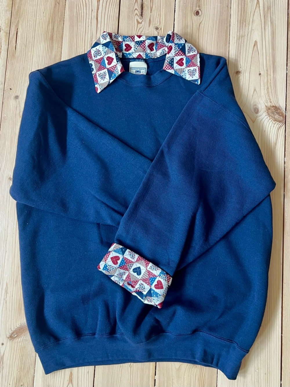 New Vintage Lee Quilt Pattern Detail Sweatshirt - Picture 3 of 6